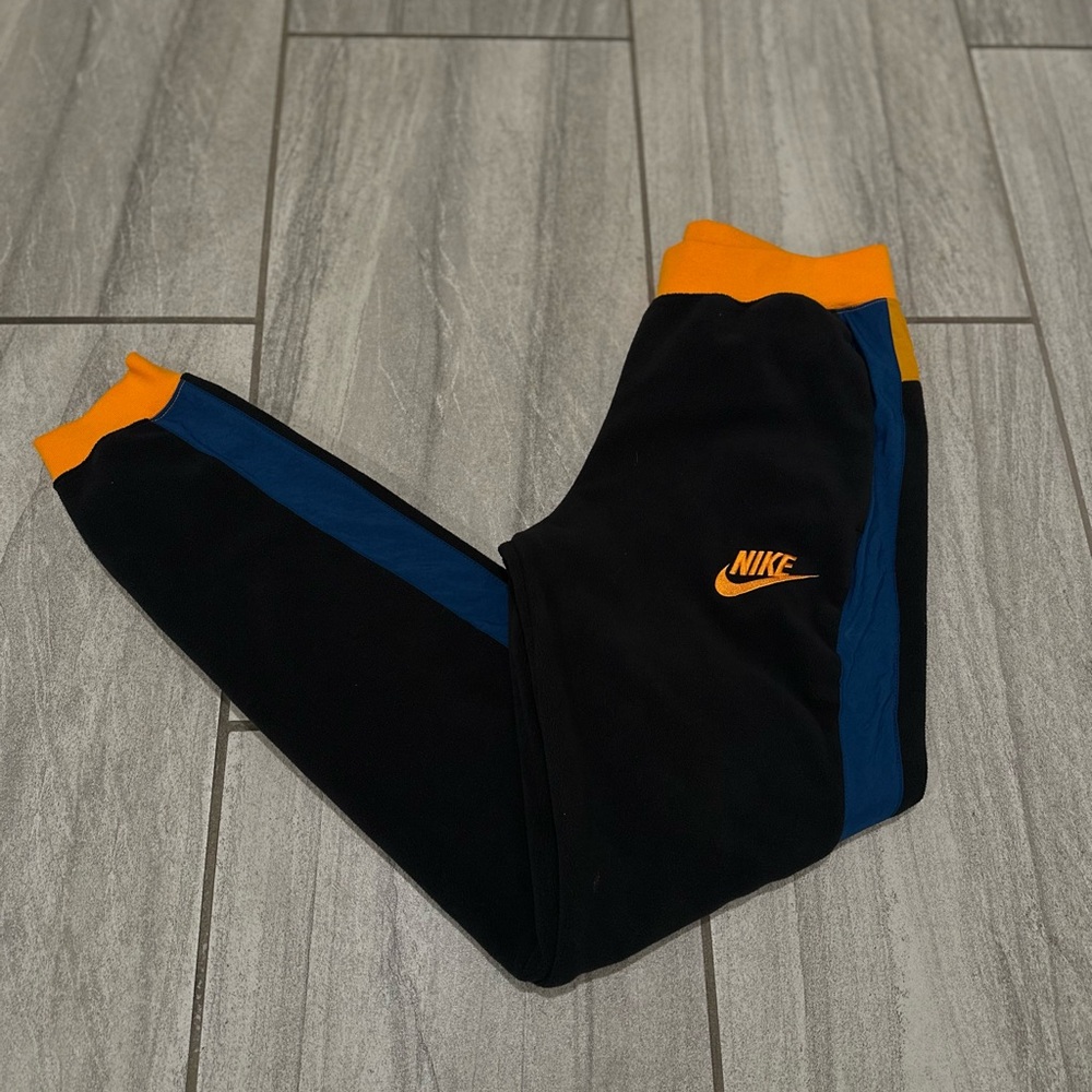 Nike Black Joggers with Orange and Blue Accents